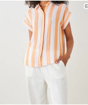NWOT: Rails Jamie Ortanga Stripe Organic Cotton Shirt